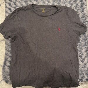 Polo by Ralph Lauren Men's Dark Gray Tee with Red Logo